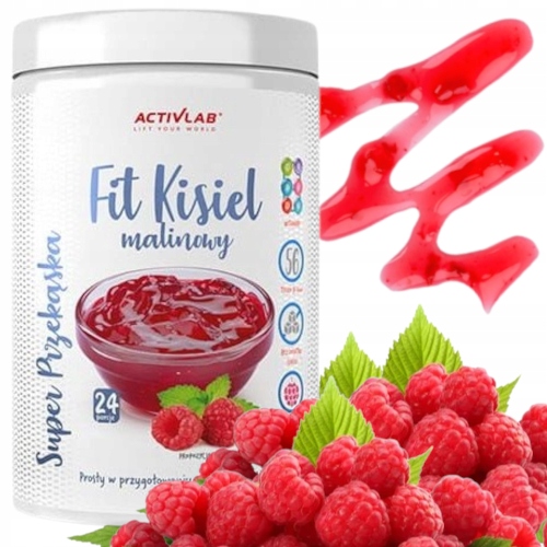 Activlab Super Kisiel Himbeere – zuckerfreier Fitness Wackelpudding mit Vitaminen und gefriergetrockneten Himbeeren