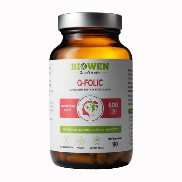 BIOWEN Q-Folic 90 Kapseln – Nahrungsergänzung mit 5-MTHF Folsäure zur Unterstützung von Blutbildung, Immunsystem, Nervensystem und Zellteilung