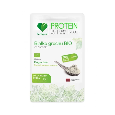 BeOrganic Bio Erbsenprotein Pulver 50% für Muskelaufbau, veganes Protein zur Unterstützung gesunder Knochen und Sättigung