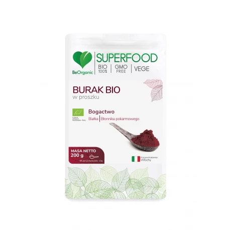 BeOrganic Bio Rote-Bete Pulver 200 g, veganes Superfood für Energie, Vitalität, antioxidativen Schutz und Unterstützung der Blutbildung