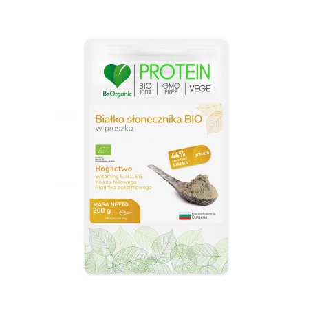 BeOrganic Bio Sonnenblumenprotein Pulver 200 g – veganes Eiweiß aus Sonnenblumenkernen, reich an B-Vitaminen und Ballaststoffen