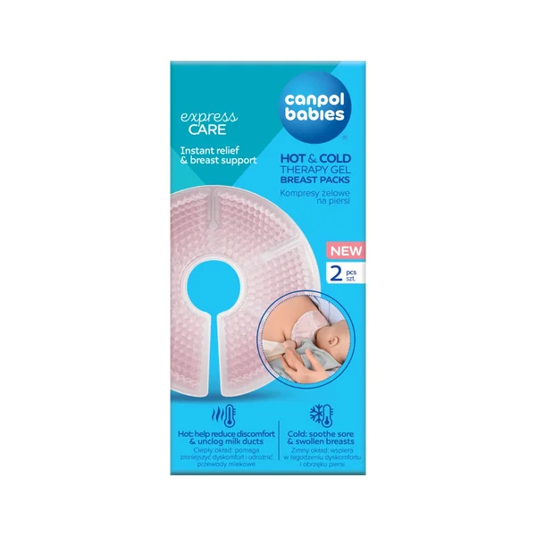 Canpol Babies Gelkompressen für die Brust – lindern Schmerzen, Schwellungen und Spannungen während der Stillzeit, Wärme- und Kältetherapie.