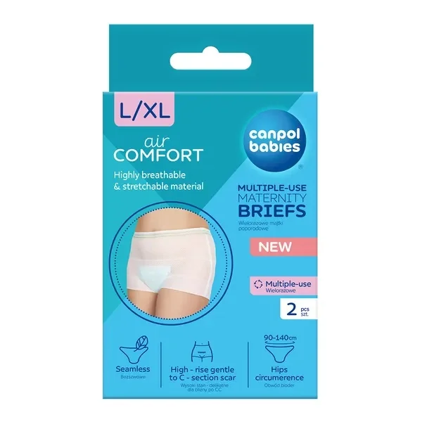 Canpol wiederverwendbare postpartale Netzslips L/XL für Frauen, atmungsaktiv, komfortabel und sicher für Wochenbett-Einlagen