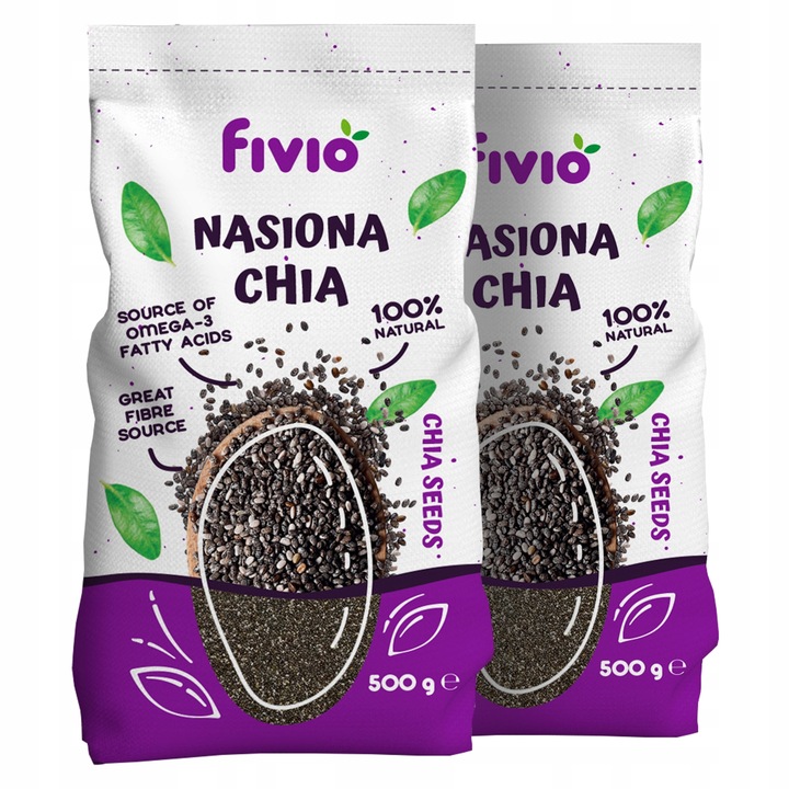 FIVIO Chiasamen 1 kg (2x500 g) – lose spanische Superfood-Samen in Schale, reich an Omega-3, Ballaststoffen und pflanzlichem Eiweiß.