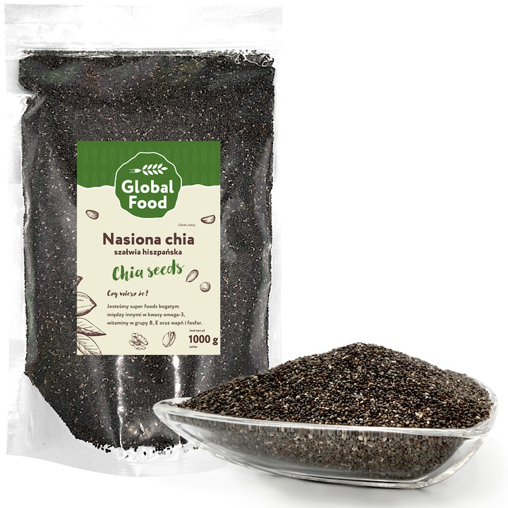 Chiasamen 1 kg – natürliche Chia Samen Salvia hispanica, Superfood reich an Omega-3, Ballaststoffen und Protein