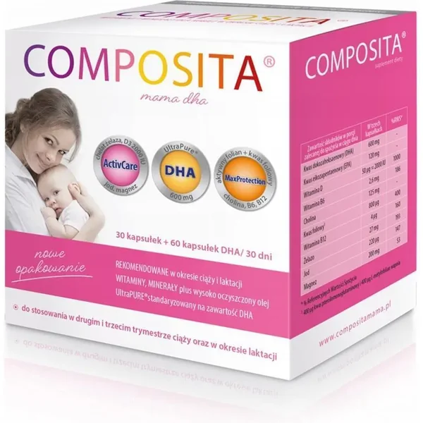 Composita Mama DHA Kapseln für Schwangere und Stillende mit DHA, Vitaminen und Mineralstoffen