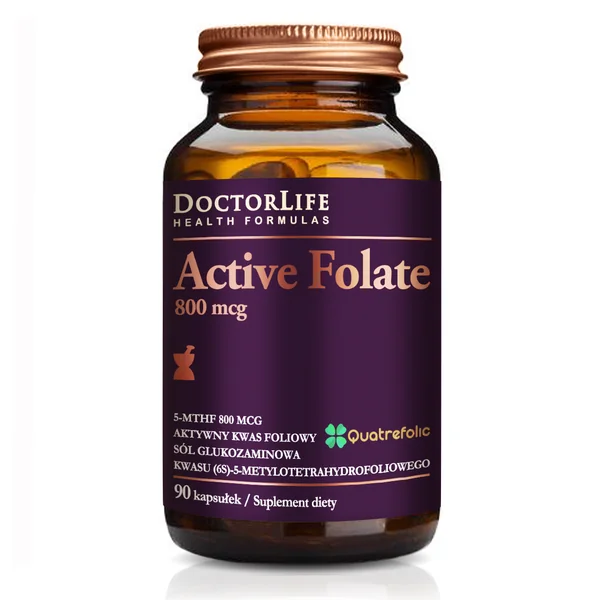 Doctor Life Active Folate 800 µg – 90 Kapseln mit Quatrefolic® zur Unterstützung von Blutbildung, Immunsystem, Nervensystem und Zellteilung