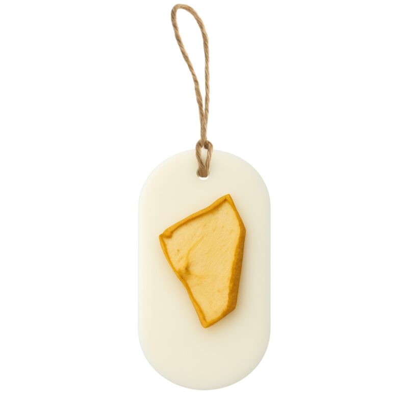 Ovaler Duftanhänger „Gebackener Apfel“ aus Sojawachs mit süßem Apfel-Zimt-Duft, ideal für Schränke, Schubladen oder Koffer