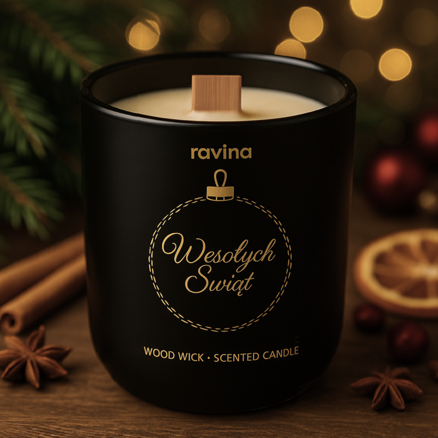 Ravina Glühwein-Kerze im Glas, wärmender Duft von Glühwein, Orange, Zimt und Nelken, ideale Weihnachts- und Winterdekoration.