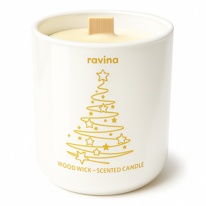 Sojaduftkerze „Gebackener Apfel“ im handbemalten Glas mit Apfel-, Zimt- und Vanillenoten