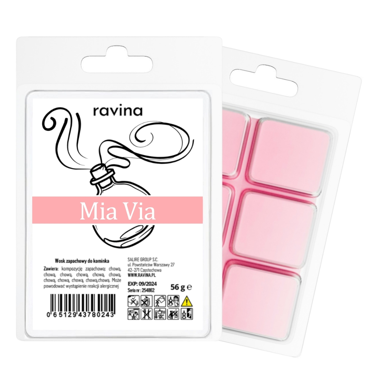 Mia Via Duftwachs von Ravina, inspiriert von Hugo Boss Ma Vie, frischer Blumenduft für Bad, Schlafzimmer und Aromatherapie