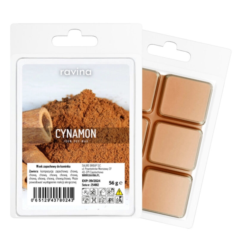 Ravina Zimt-Duftwachs – rechteckiger Wachswürfel für gemütliche Herbst- und Winteratmosphäre.