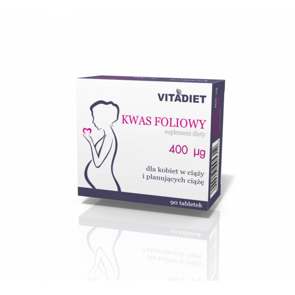 Folsäure 400 µg Nahrungsergänzung, 90 Tabletten – unterstützt Frauen vor und während der Schwangerschaft zur optimalen Folatzufuhr