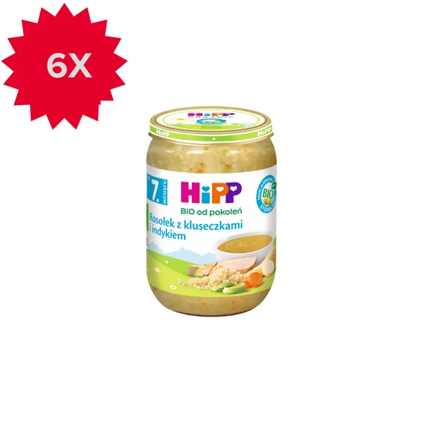 HiPP BIO Hühnersuppe mit Klößchen und Pute für Babys ab 7 Monaten im 190-g-Glas