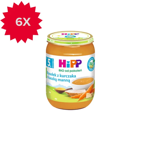 HiPP BIO Hühnersuppe mit Grieß für Babys ab 5 Monaten im 190-g-Glas