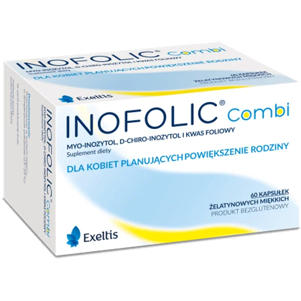 Inofolic Combi 60 Kapseln – Nahrungsergänzung mit Myo- und D-Chiro-Inositol sowie Folsäure zur Unterstützung von Frauen mit Kinderwunsch