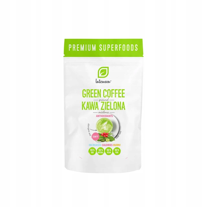 Intenson Grüner Kaffee gemahlen 250 g – natürliches, koffeinreiches Getränk für Energie und Konzentration