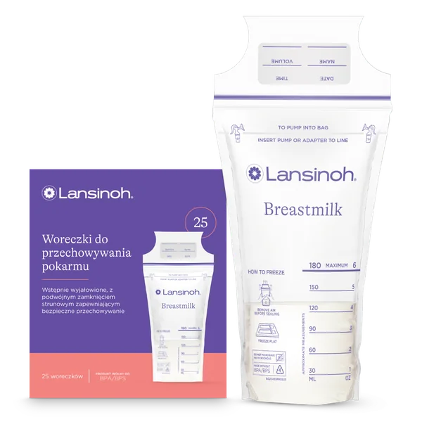 Lansinoh Aufbewahrungsbeutel für Muttermilch 25 Stück, BPA-frei, steril und auslaufsicher