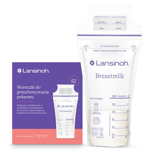 Lansinoh Aufbewahrungsbeutel für Muttermilch, 50 Stück, BPA-frei, steril und auslaufsicher