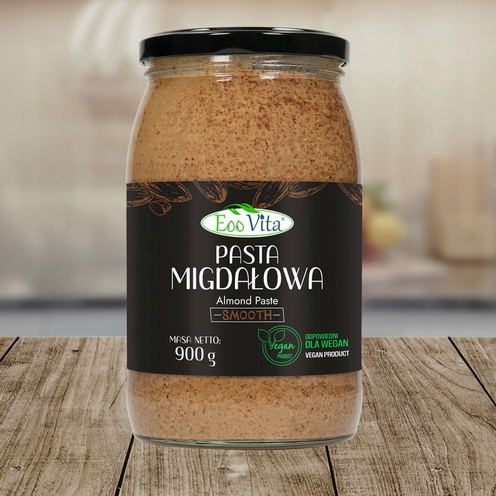 Mandelpaste Smooth 900 g – cremige Paste aus 100 % gerösteten ungeschälten Mandeln, intensiv im Geschmack, ideal für Brot, Desserts, Smoothies und Saucen