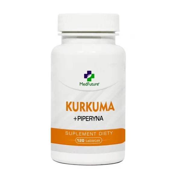 Medfuture Kurkuma + Piperin 120 Tabletten Nahrungsergänzungsmittel für Verdauung, Durchblutung und Gelenkgesundheit
