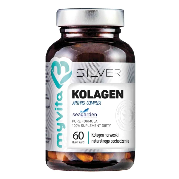 MyVita Silver Kollagen Arthro 60 Kapseln – Nahrungsergänzung mit norwegischem Meereskollagen, Glucosamin, Hyaluronsäure und Vitamin C