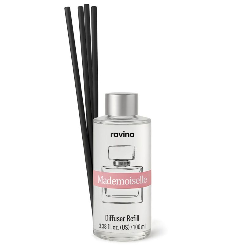 Nachfüllung für Mademoiselle-Diffusor – Duftöl mit Orange, Jasmin, Patchouli, Vanille und Moschus für elegante Raumluft.