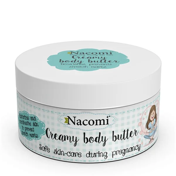 Nacomi Pregnant Care cremige Körperbutter für Schwangere, pflegend, feuchtigkeitsspendend, straffend, reduziert Dehnungsstreifen, für Bauch, Hüften und Oberschenkel