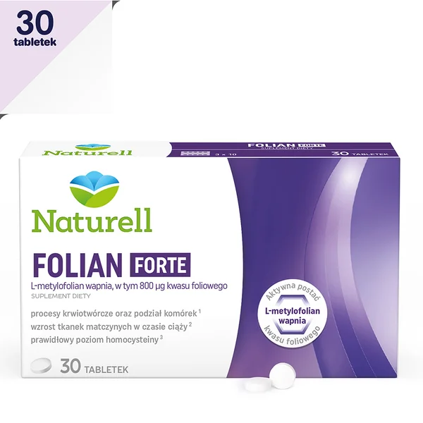 Naturell Folian Forte 30 Tabletten – aktives Folsäurepräparat zur Unterstützung von Blutbildung und Zellteilung