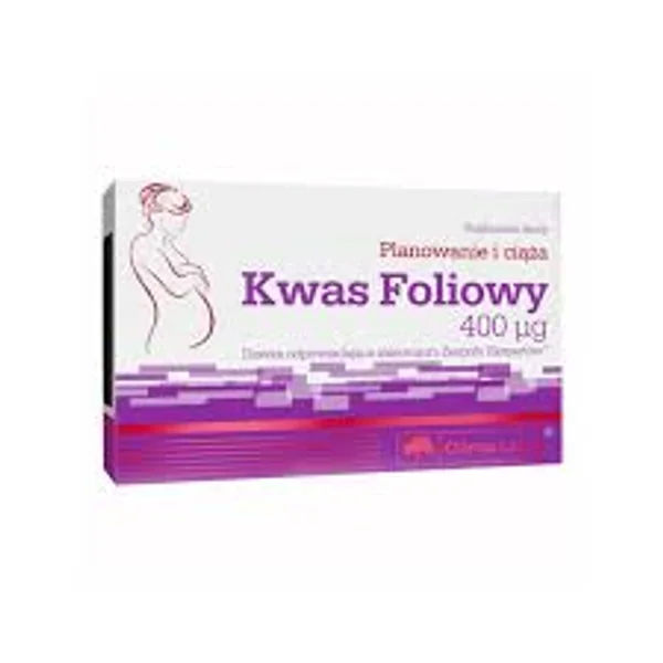 Olimp Folsäure 400 µg Tabletten – Nahrungsergänzungsmittel zur Unterstützung von Blutbildung, Zellteilung und gesunder Schwangerschaft