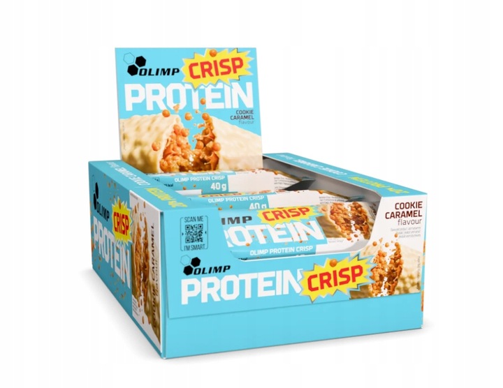 Olimp Protein Crisp Bar Cookie Caramel – knuspriger Eiweißriegel mit Keks- und Karamellgeschmack, 40 g