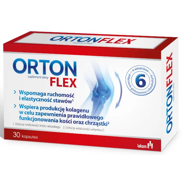 Orton Flex Nahrungsergänzungsmittel 30 Kapseln mit Kollagen, Glucosamin, Chondroitin, Hyaluronsäure, Ingwerextrakt und Vitamin C