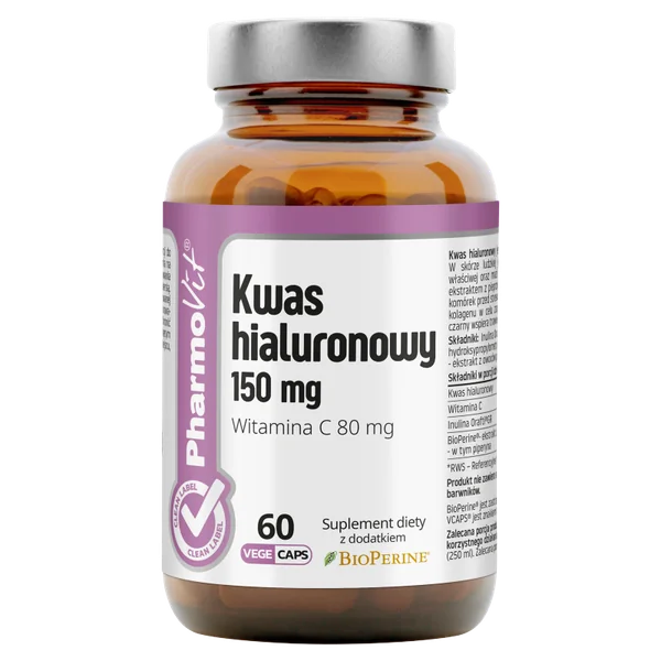 Pharmovit Hyaluronsäure 150 mg Kapseln – Nahrungsergänzung für gesunde Haut und Gelenke