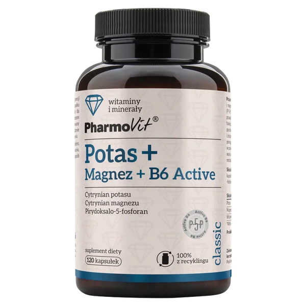 Pharmovit Kalium + Magnesium + B6 Active Kapseln zur Unterstützung von Muskeln, Nerven und Energiestoffwechsel