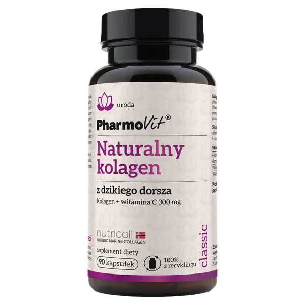 Pharmovit natürliches Kollagen aus wildem Kabeljau, 90 Kapseln für Haut, Gelenke und Knochen