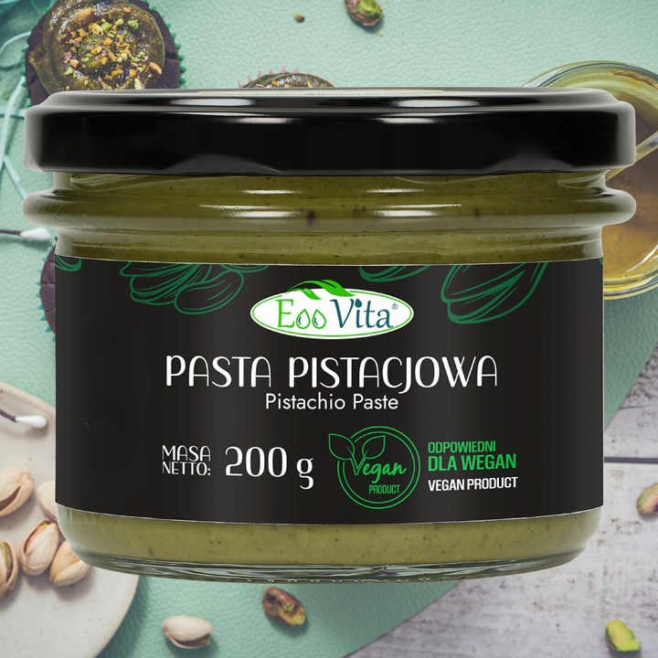 Pistazienpaste 200 g – cremige Paste aus 100 % gerösteten Pistazien, ideal für Brot, Desserts, Backrezepte und Dips