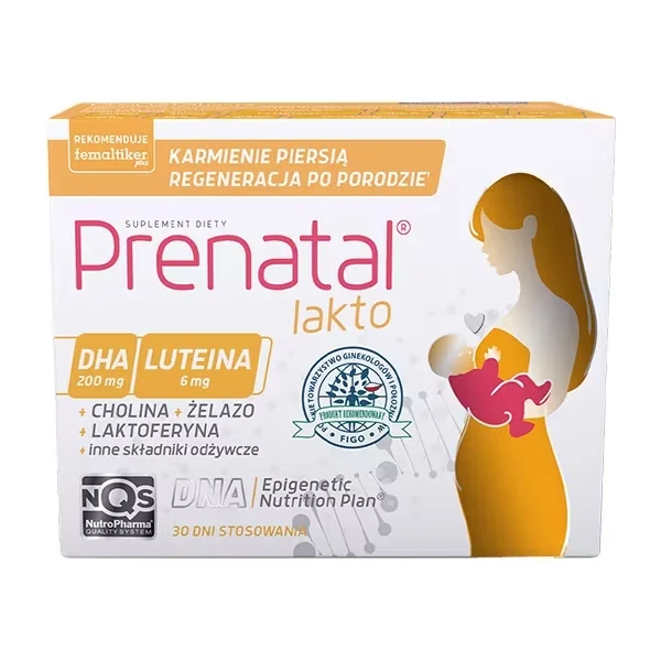 Prenatal Lakto Nahrungsergänzung für stillende Mütter mit DHA, Folsäure, Vitaminen und Mineralien