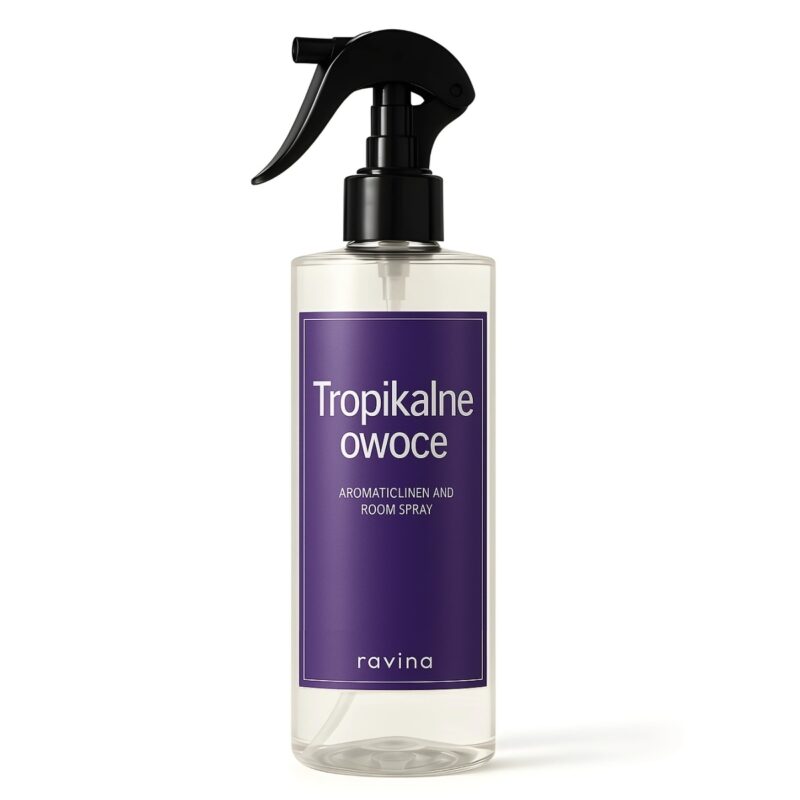 Raumspray Tropische Früchte Flasche – Duft nach exotischen Früchten, frisch, fröhlich und sommerlich für Küche, Badezimmer und Büro