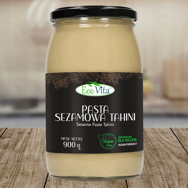 Tahini Sesampaste 900 g – natürliche Sesampaste aus 100 % geröstetem Sesam, cremig und intensiv im Geschmack