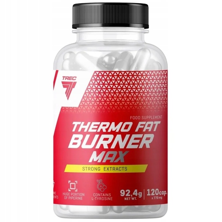 Trec Thermo Fat Burner Max 120 Kapseln – Nahrungsergänzung zur Fettverbrennung mit Guarana, grünem Tee, L-Carnitin und Chrom.