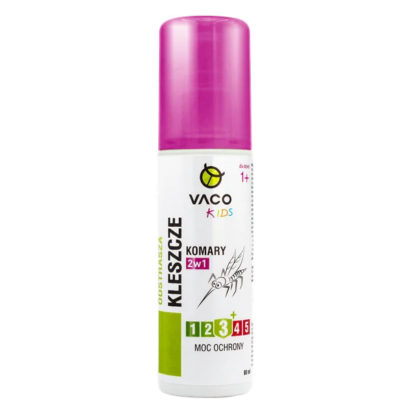 Vaco Kids 2in1 Mückenschutz und Zeckenschutz für Kinder ab 1 Jahr, 80 ml natürliches Insektenspray