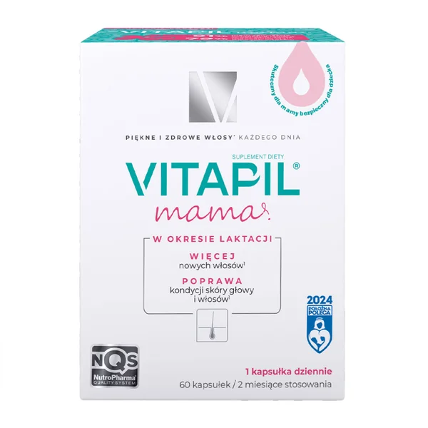 Vitapil Mama Kapseln für gesundes Haar nach der Geburt, unterstützt Wachstum und Stärke der Haare.