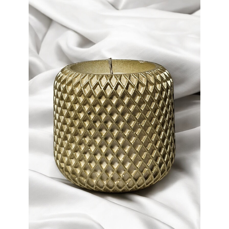 Luxuriöse goldene Sojakerze „Goldene Harmonie“ mit Bottega-Duft, perfekt für Wohnraum, Aromatherapie und Geschenkideen