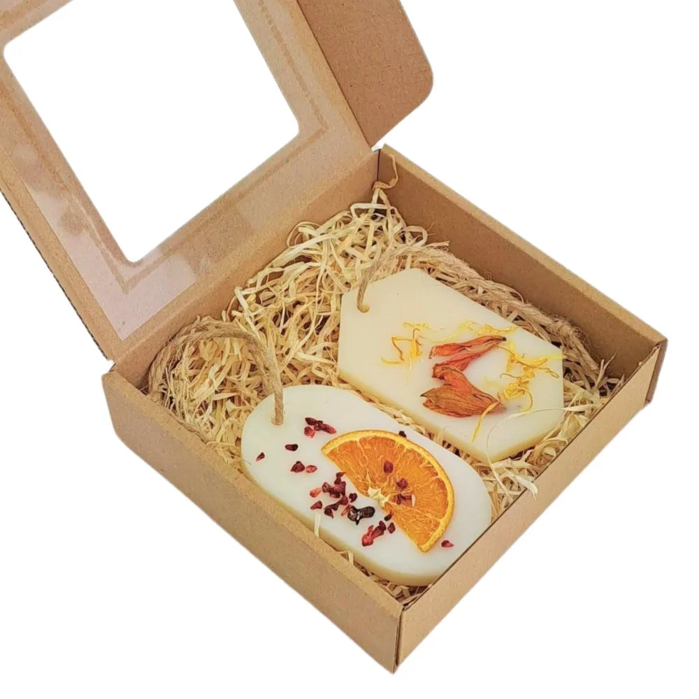 NOBLE 2er-Set Duftwachs für Aromalampen – Vanille-Kaschmir & Exotische Orange Zwei handgemachte NOBLE Duftwachse aus Sojawachs für Aromalampen, Vanille-Kaschmir und exotische Orange, perfekt als Geschenk oder für Aromatherapie