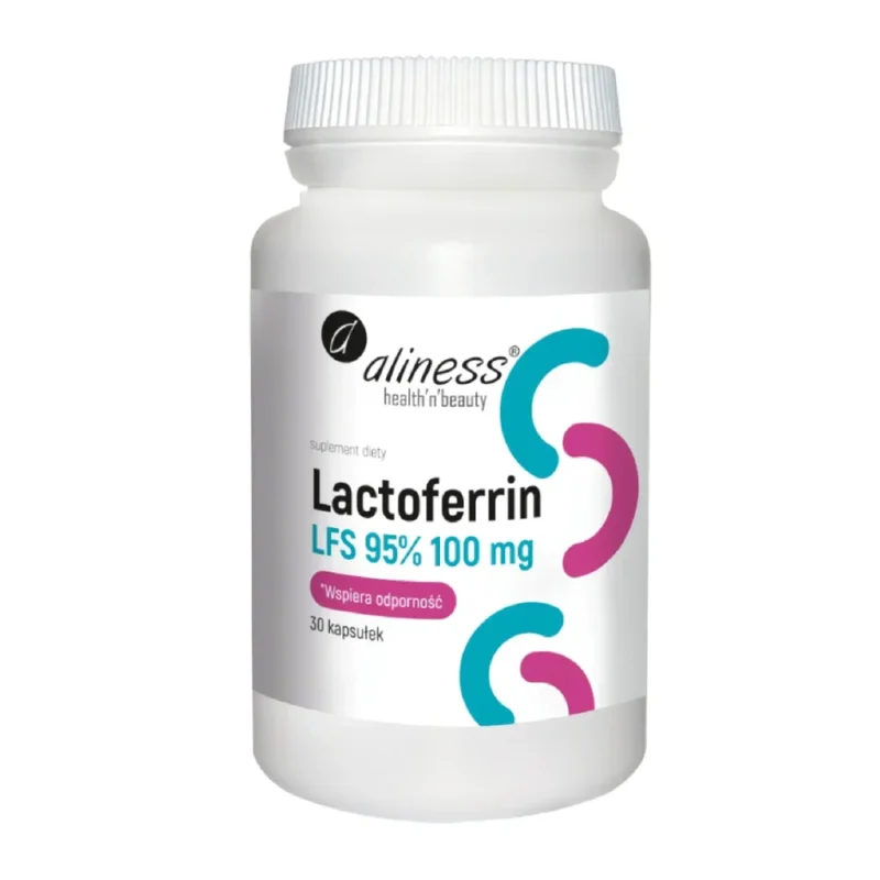 ALINESS Lactoferrin LFS 95% 100 mg Kapseln mit Vitamin C Nahrungsergänzung für Immunsystem und Gesundheit