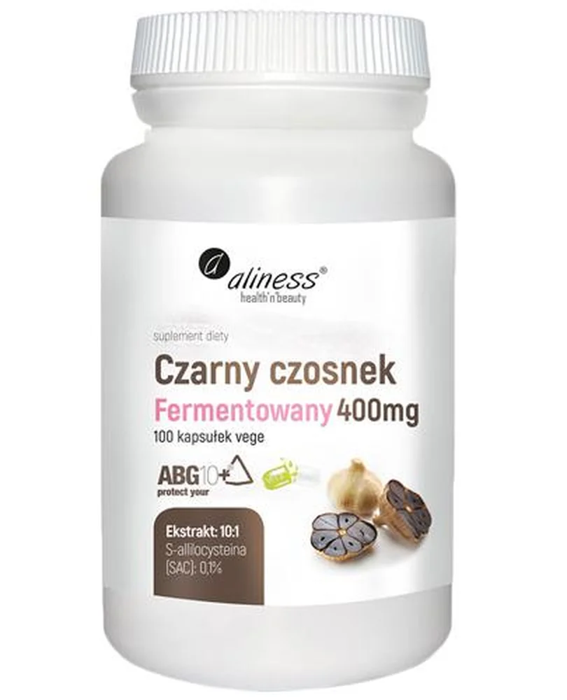 Aliness Fermentierter Schwarzer Knoblauch 400 mg in Kapseln zur Unterstützung von Immunsystem und Entgiftung