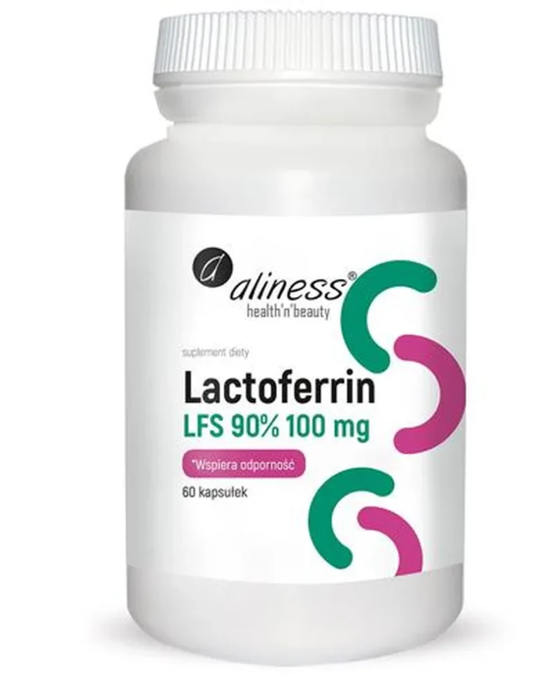 Aliness Lactoferrin LFS 90% 100 mg Kapseln mit Vitamin C Nahrungsergänzung für das Immunsystem