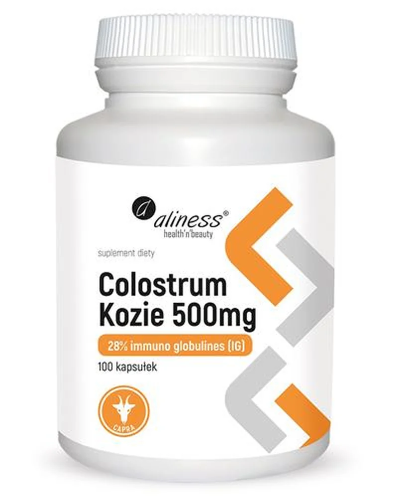 Aliness Ziegen-Colostrum 500 mg, 100 Kapseln – Nahrungsergänzung mit 28 % IG für Immunsystem und natürliche Abwehrkräfte