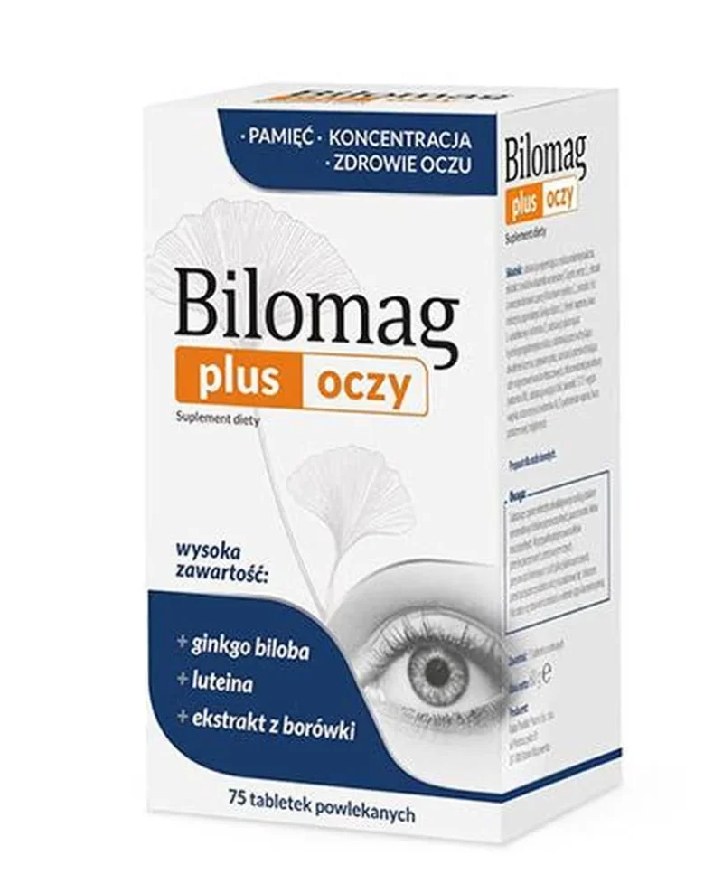 Bilomag Plus Augen Tabletten – Nahrungsergänzung für gesundes Sehvermögen mit Lutein und Ginkgo, 75 Stück