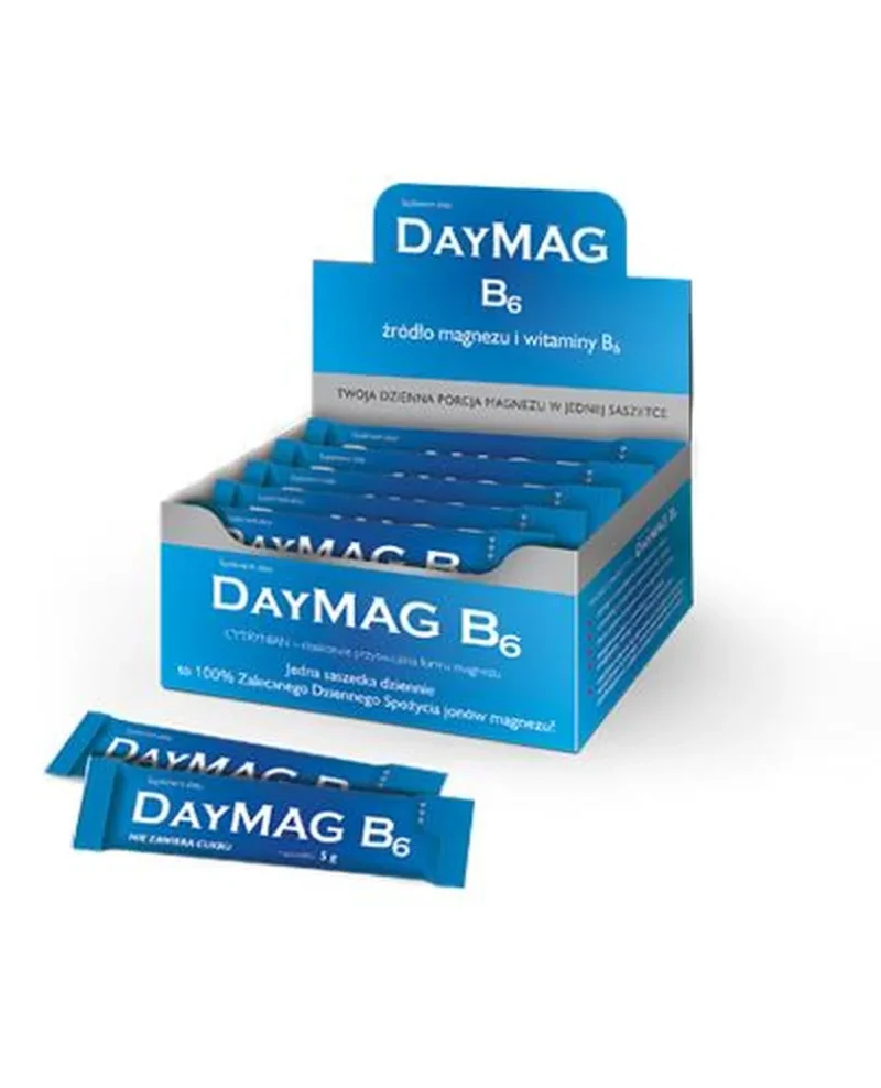 DayMag B6 Nahrungsergänzung Pulver in Beuteln – Magnesiumcitrat mit Vitamin B6 für Muskeln, Nerven und Energie
